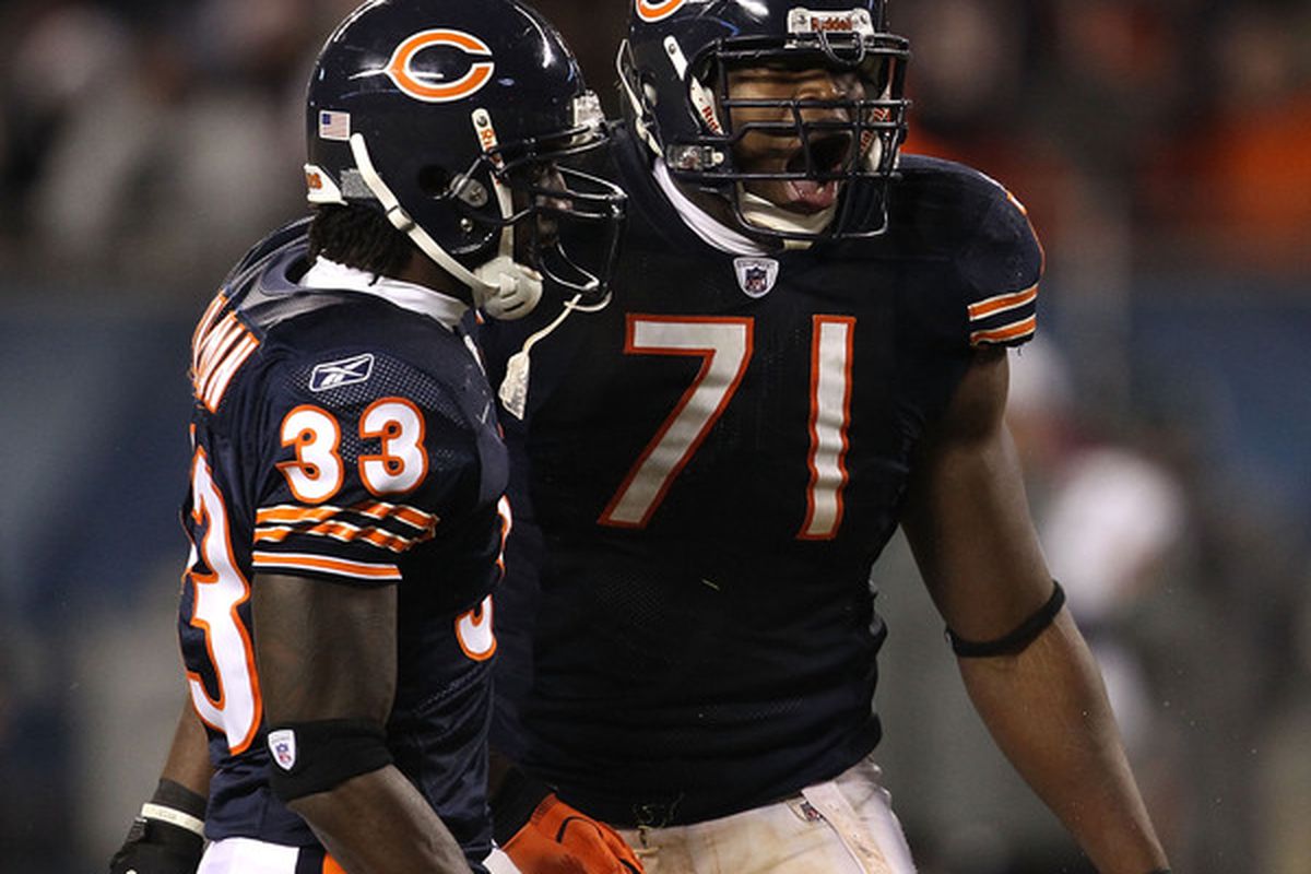 The week off has allowed Israel Idonije to build up a lot of pent-up frustration and rage.