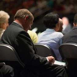 A historic worldwide meeting on missionary work, "The Work of Salvation Worldwide Leadership Broadcast" from the BYU campus in Provo, Utah, included new full time missionaries getting ready to go their assigned areas in the world along with 173 men who will begin serving in July as mission presidents with their wives as their companions.