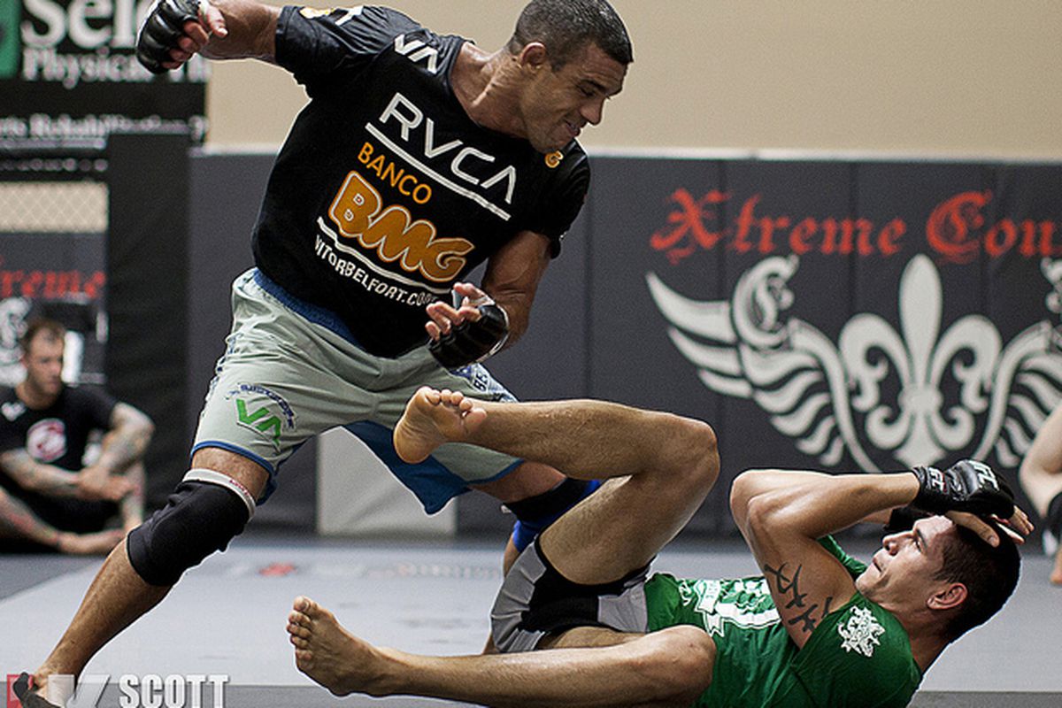 Photo by Scott Hirano. Head on over to <a href="http://lowkick.blitzcorner.com/UFC/Photo-Gallery-Vitor-Belfort-prepares-for-UFC-133-bout-with-Yoshihiro-Akiyama-at-Xtreme-Couture-13422" target="new">LowKick.com</a> to check out the complete gallery. 