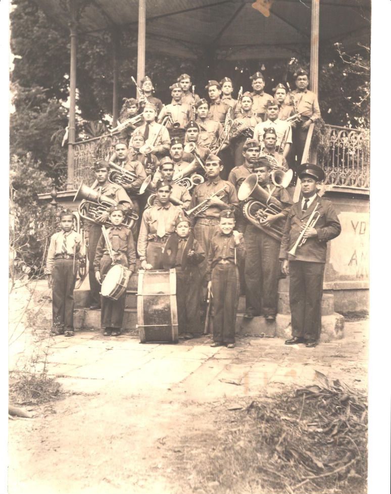An old photograph of musicians.