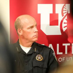 Dale Brophy, University of Utah police chief, speaks at the press conference about the arrest of nurse Alex Wubbles at University Hospital in Salt Lake City on Monday, Sept. 4, 2017.