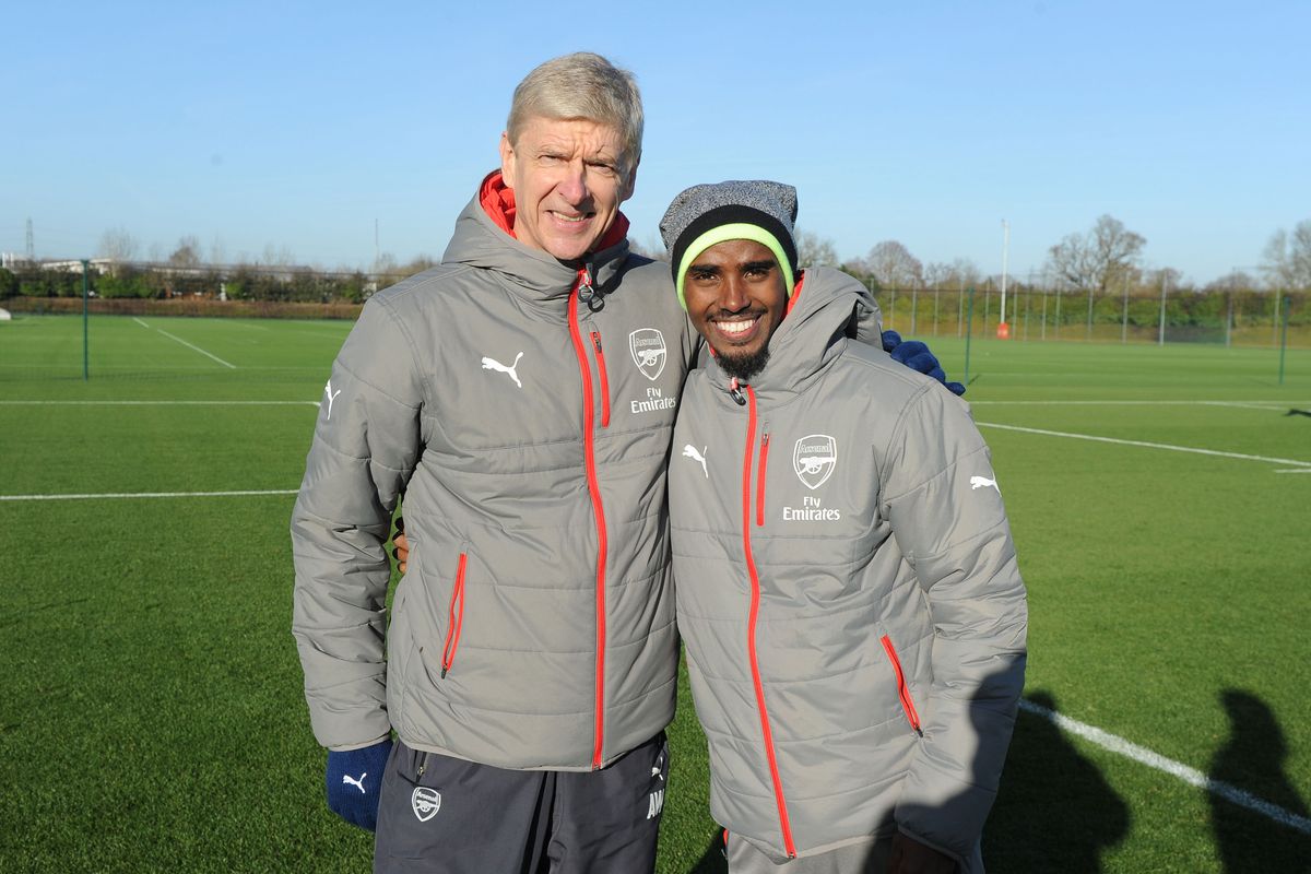 Sir Mo Farah Attends Arsenal Training Session