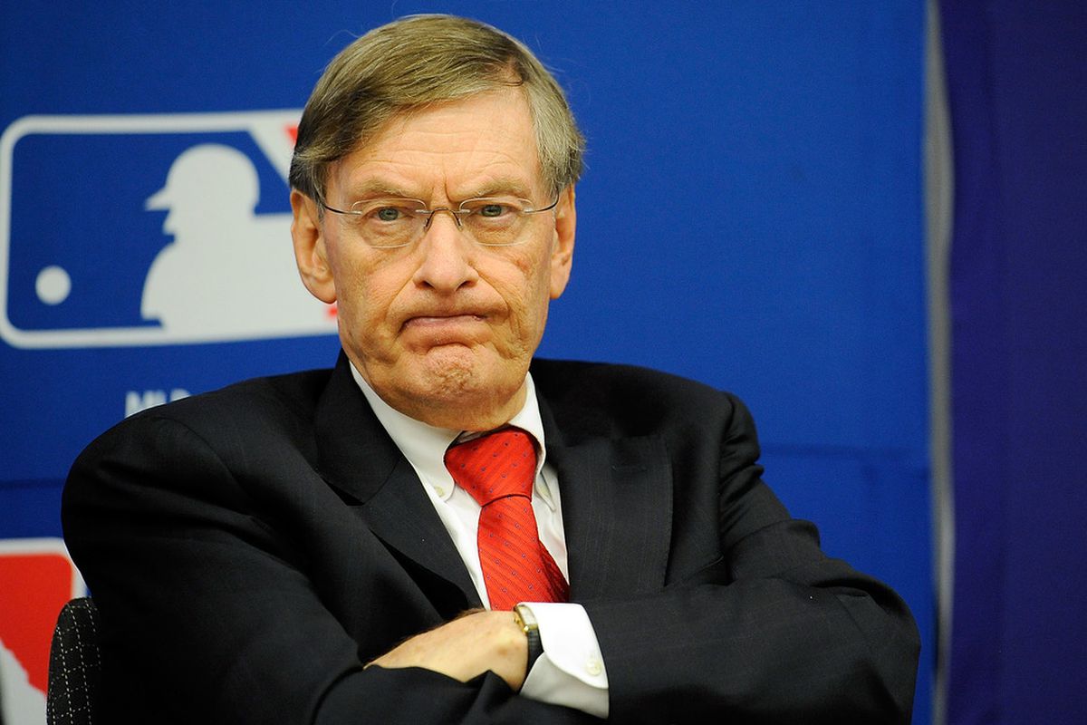 Upon his death, Joe Paterno's hair dye was given to Bud Selig.  (Photo by Patrick McDermott/Getty Images)