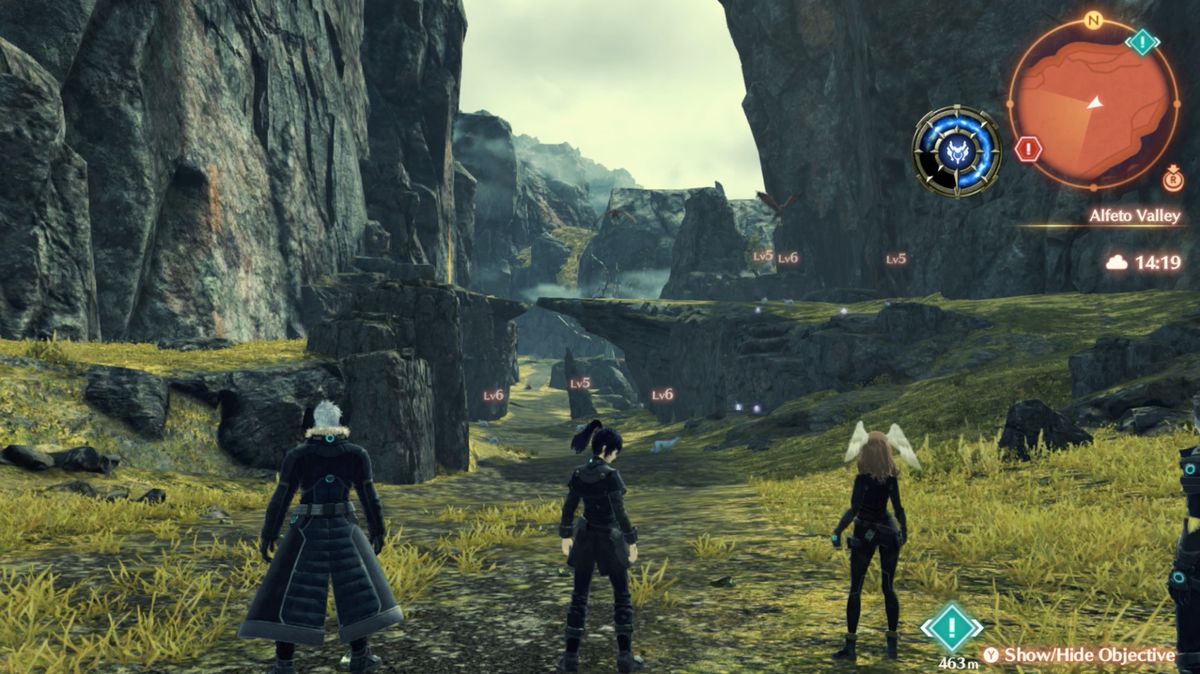 The heroes of Xenoblade Chronicles 3 enter the Alfeto Valley