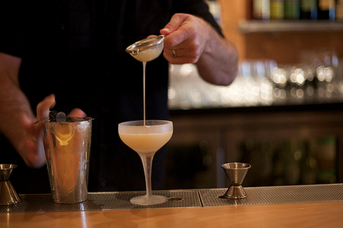 A cocktail being made. 