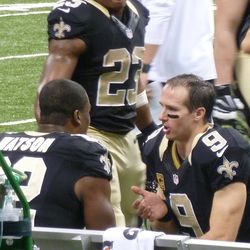Drew having a chat with Ben Watson. 