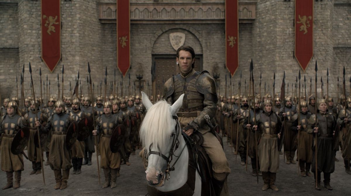 Game of Thrones S08E05 Golden Company sellswords white horse