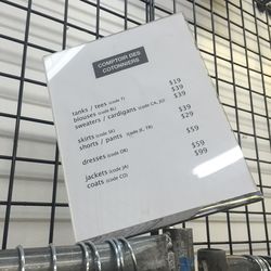 The (crooked) price list!