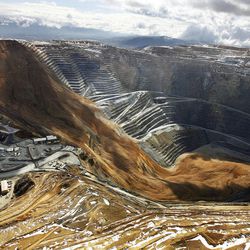 A landslide at Kennecott Utah Copper's Bingham Canyon Mine, which occurred Wednesday, April 10, 2013, is shown Thursday, April 11, 2013.