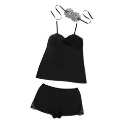Satin Cami Set in Black (mask included), $34.99 (Available on Net-A-Porter)