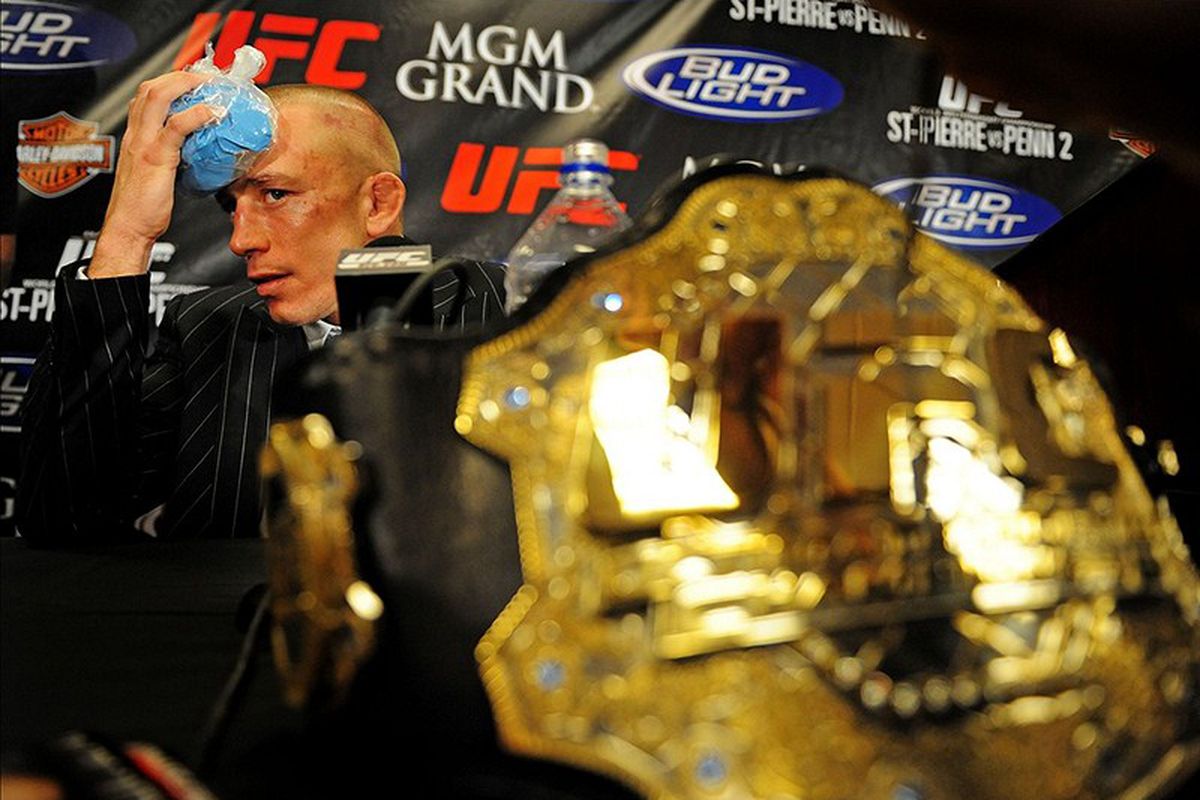 Photo of UFC Welterweight Champion Georges St. Pierre by Mark J. Rebilas via US PRESSWIRE