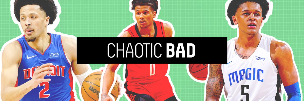 Image header that says “Chaotic Bad” with photos of Cade Cunningham, Jalen Green, and Paolo Banchero