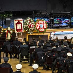 Chicago Fire Department Commissioner Annette Nance-Holt speaks during the funeral for firefighter MaShawn Plummer at the House of Hope church on the Far South Side, Thursday, Jan. 6, 2022. Plummer, 30, of Engine 94 on the Northwest Side, died Dec. 21, five days after he was critically injured while fighting an apartment fire.