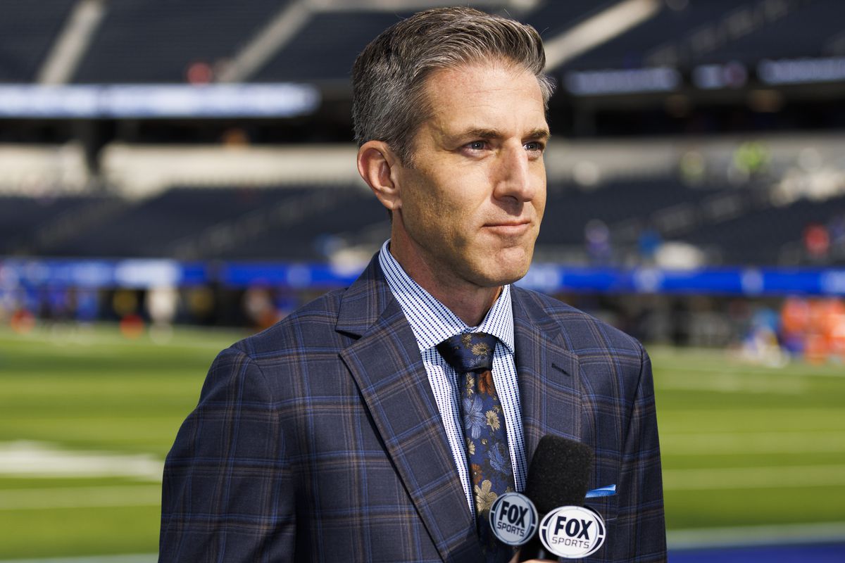 Fox Sports Kevin Burkhardt Lead NFL Play-By-Play Announcer during an NFL football game between the San Francisco 49ers and the Los Angeles Rams on October 30, 2022 at SoFi Stadium in Inglewood, CA.