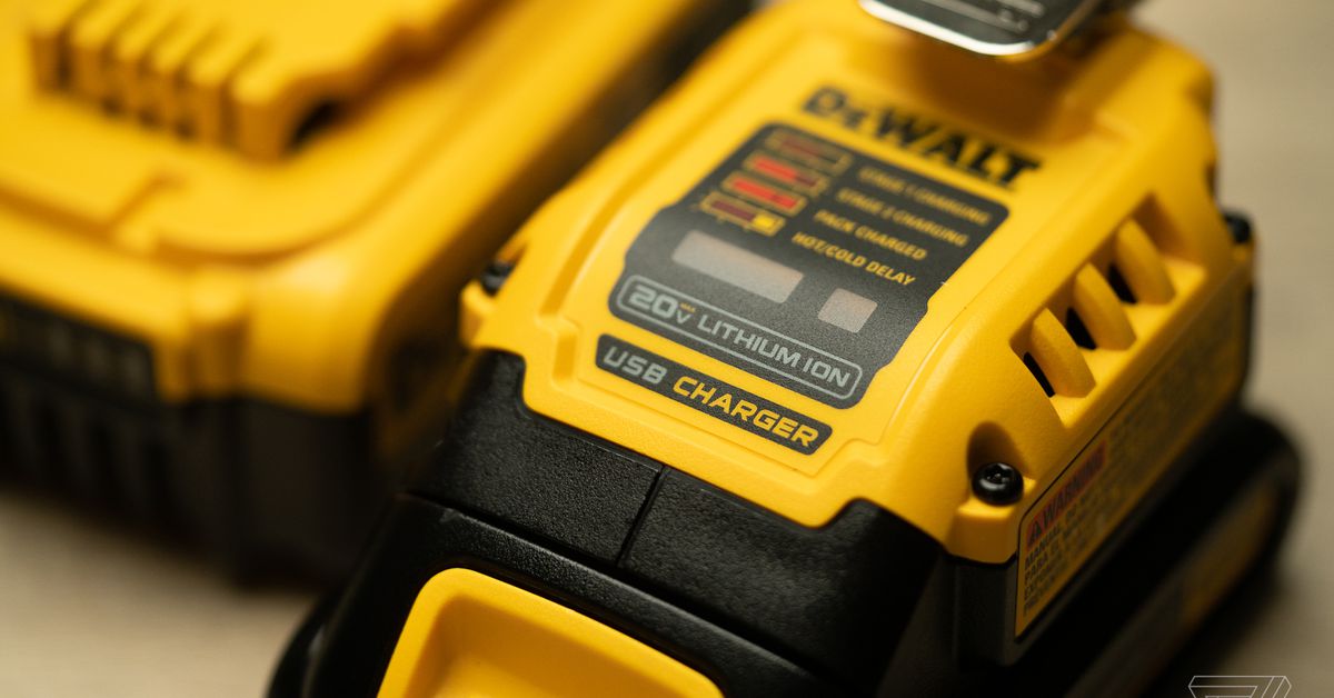 DeWalt USB-C Charging Kit review: your power tool battery can charge gadgets now – The Verge