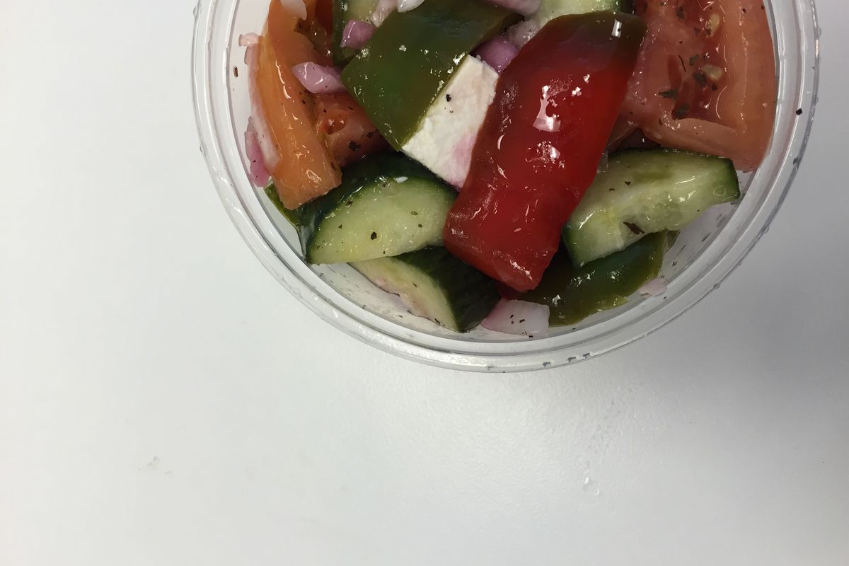 [A Greek salad consumed by Sonia Chopra]