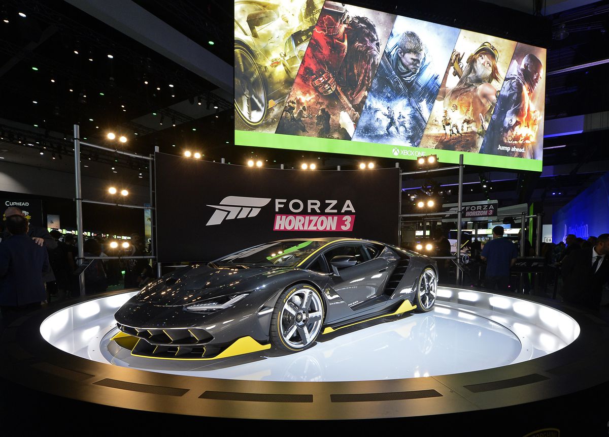 E3 2016 - Xbox booth with Lamborghini Centenario