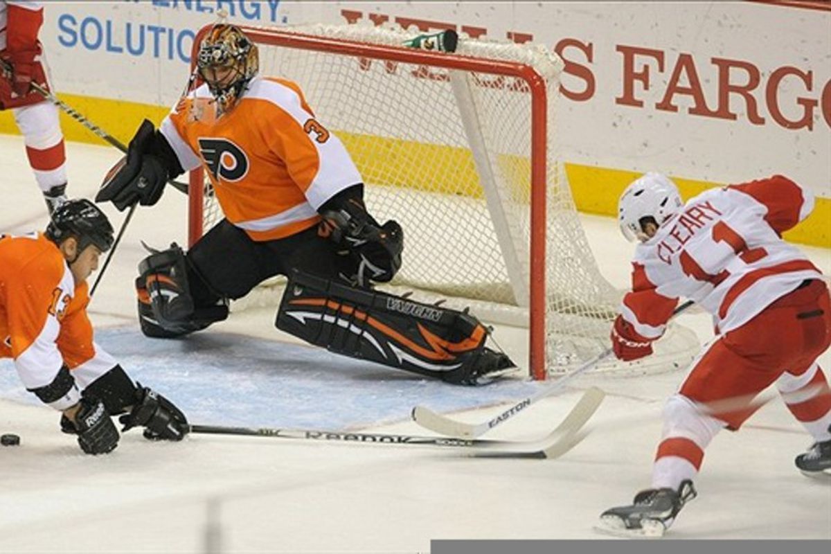 This was the only photo we had of Dan Cleary playing against the Flyers.