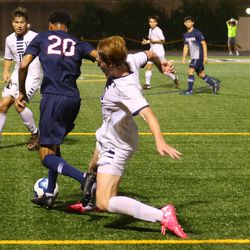 The UConn Huskies take on the Yale Bulldogs in a men’s college soccer game at Reese Stadium in New Haven, CT on September 11, 2019.