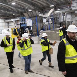 People tour Wasatch Resource Recovery's anaerobic digester for food waste in North Salt Lake plant on Thursday, Feb. 7, 2019. The facility will capture renewable energy from food waste to produce enough natural gas for a city the size of Bountiful. It will also prevent methane, one of the most potent greenhouse gases, from being released into the atmosphere, an impact equivalent to removing more than 75,000 cars from the highway annually.