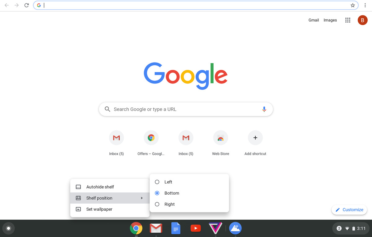 Sesuaikan desktop Chromebook