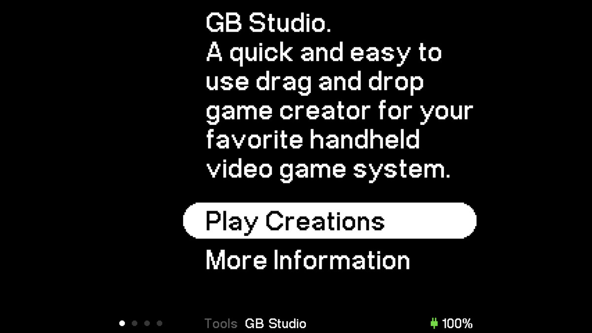 Game creation options on Analogue Pocket