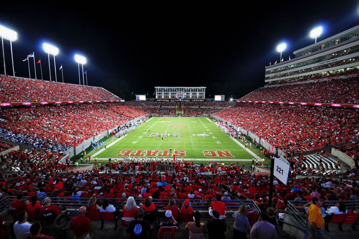 Sept 22, 2012; Raleigh, NC, USA; General view of Carter-Finley Stadium during a game between the North Carolina State Wolfpack and the Citadel Bulldogs. North Carolina State won 52-14. Mandatory Credit: Rob Kinnan-US PRESSWIRE