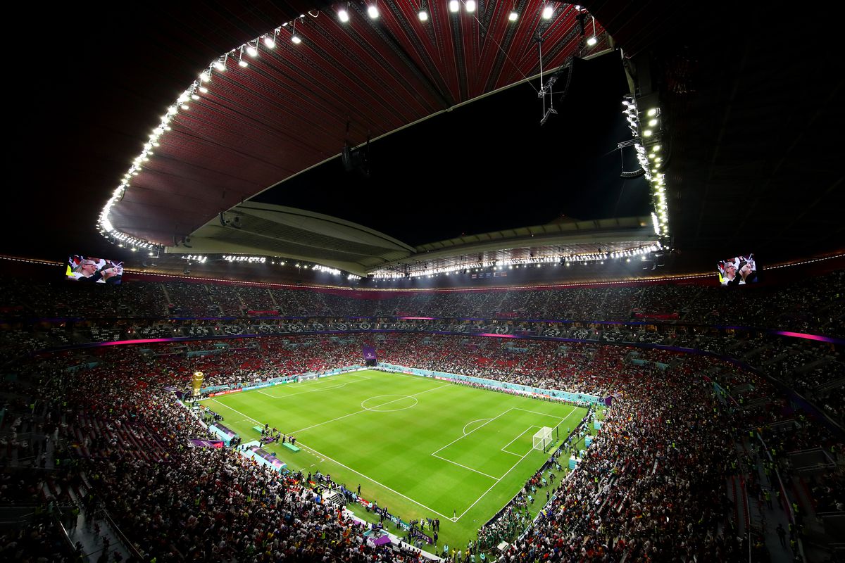 A general view inside the stadium prior to the FIFA World Cup Qatar 2022 Group E match between Costa Rica and Germany at Al Bayt Stadium on December 01, 2022 in Al Khor, Qatar.