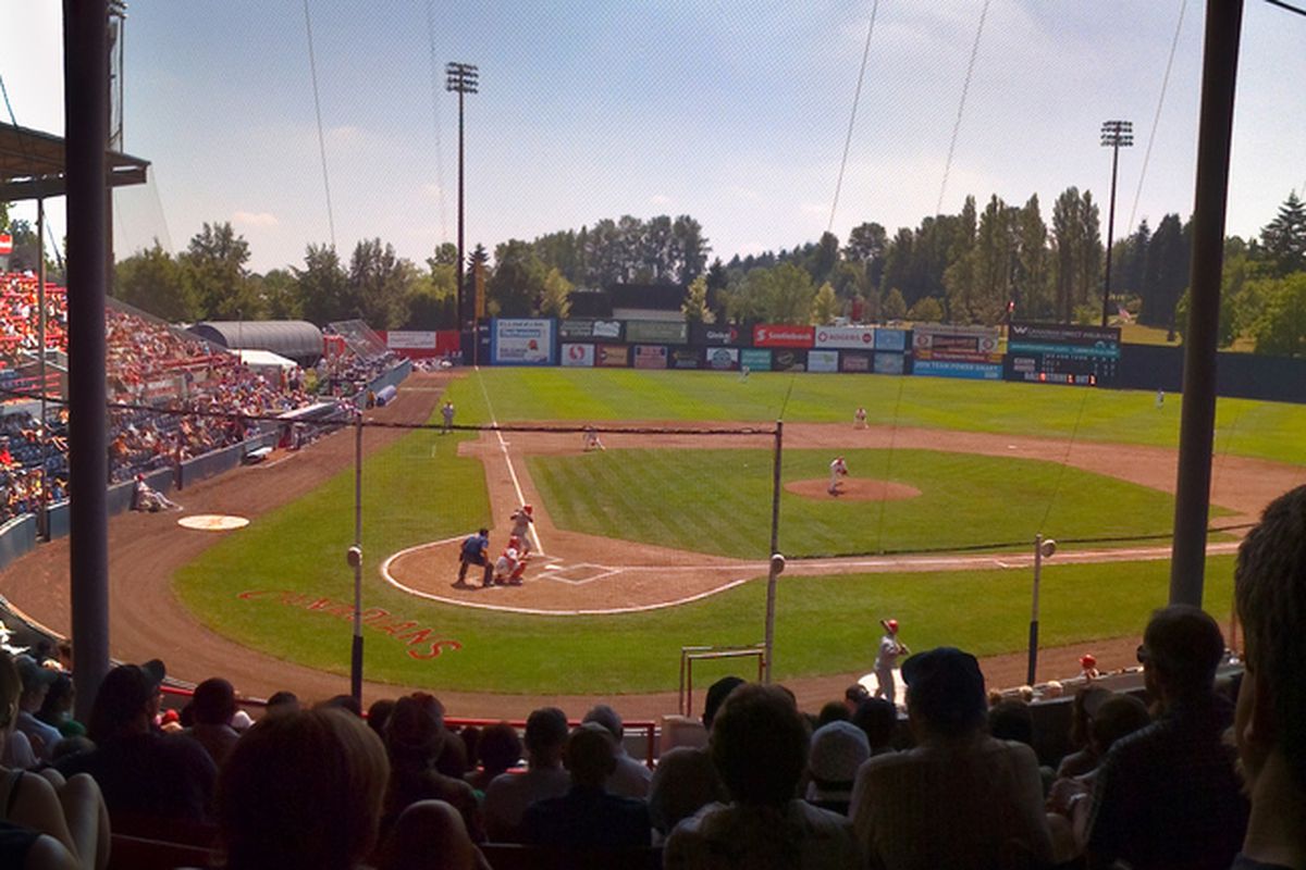 Stock photo of Nat Bailey Stadium, home of the Vancouver Canadians.