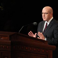 Elder L. Whitney Clayton, of the Presidency of the Seventy, speaks at the morning session of the 183rd Annual General Conference of The Church of Jesus Christ of Latter-day Saints in the Conference Center in Salt Lake City on Sunday, April 7, 2013.