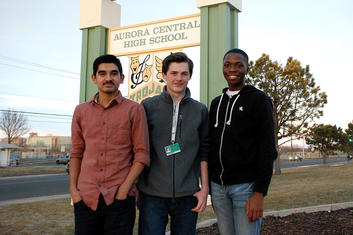 Aurora Central High School students Juan Carbajal, Matthew Bouchey and Savion Harris helped craft a plan to reboot the school.