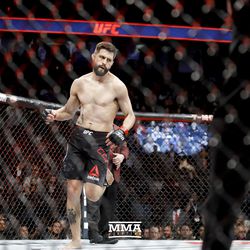 Carlos Condit enters the Octagon after his long hiatus at UFC 219.