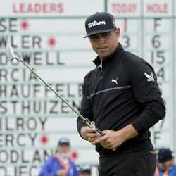 Gary Woodland watches his putt on the sixth hole during the second round of the U.S. Open Championship golf tournament Friday, June 14, 2019, in Pebble Beach, Calif. (AP Photo/Matt York)