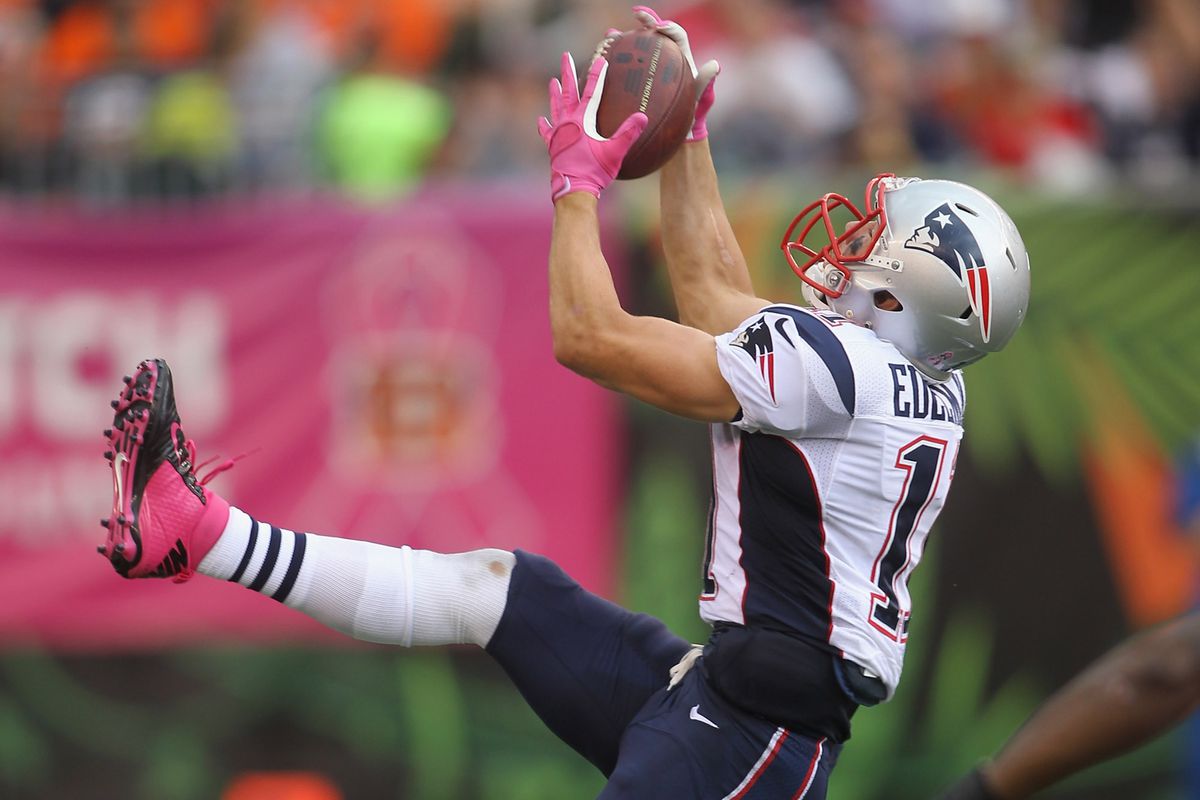 Julian Edelman makes a catch last year against the Bengals