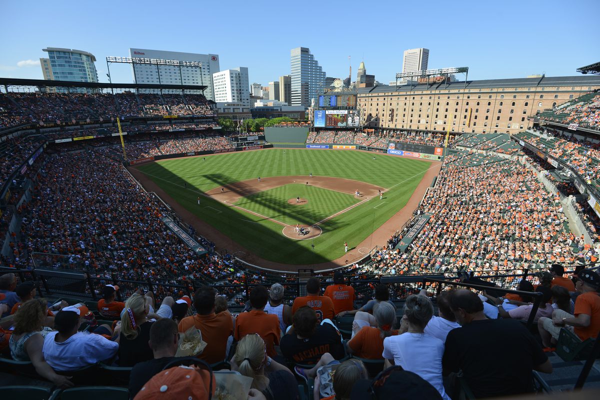 the baltimore orioles play at camden yards, a baseball stadium in baltimore, maryland
