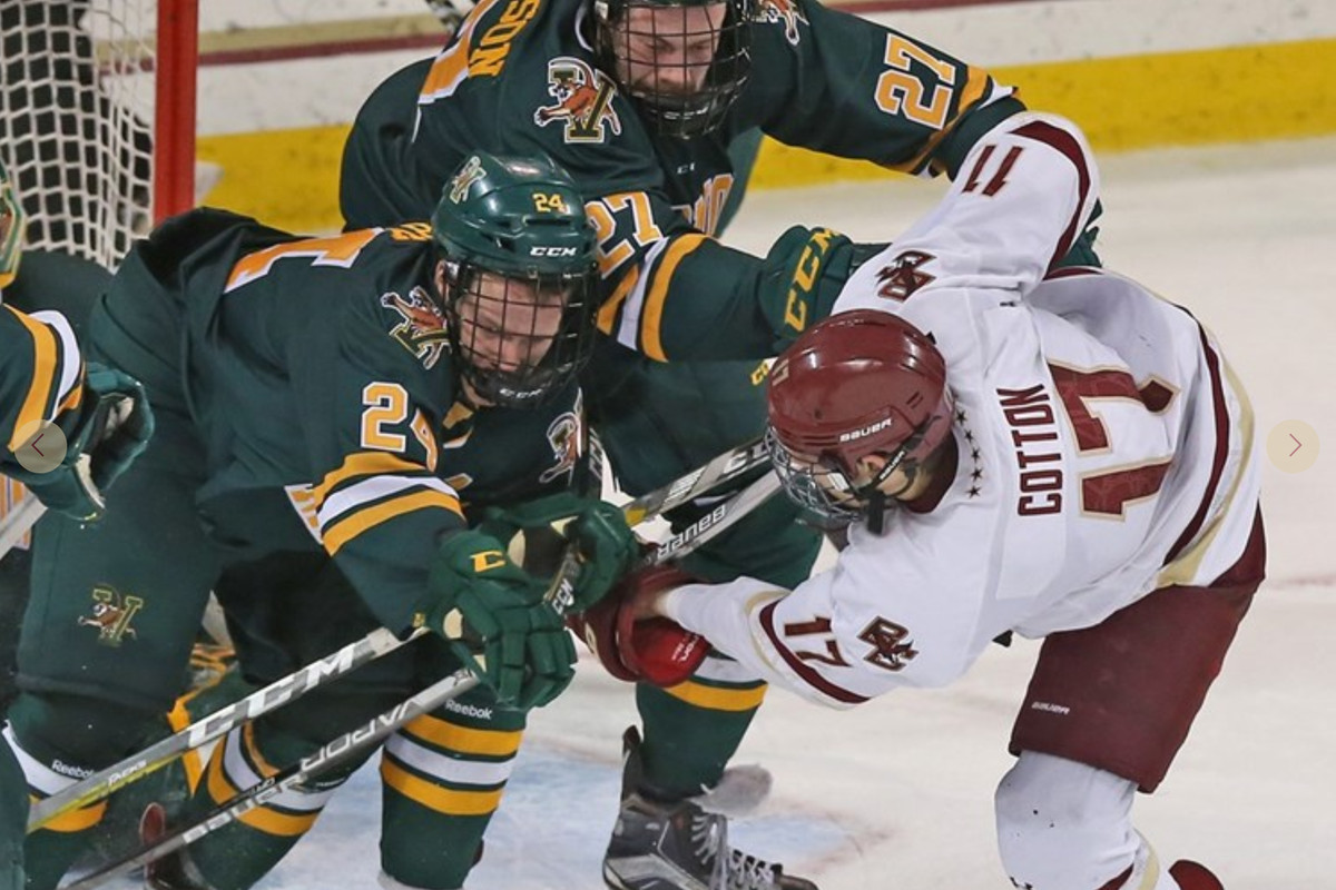 Boston College Men’s Hockey Fights Back to Tie UNH 22 BC Interruption