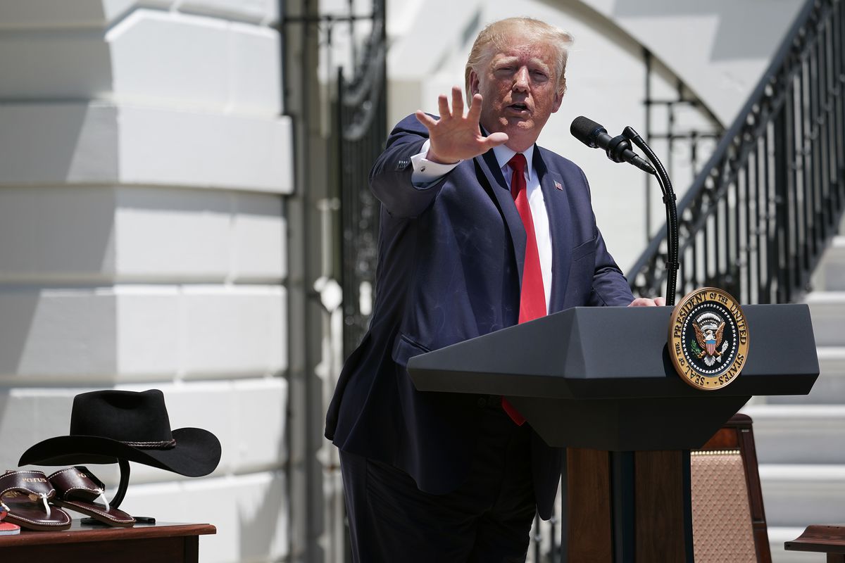 During a July 15 press conference, President Donald Trump argued that his calls for four congresswomen to “go back” to other countries wasn’t racist.
