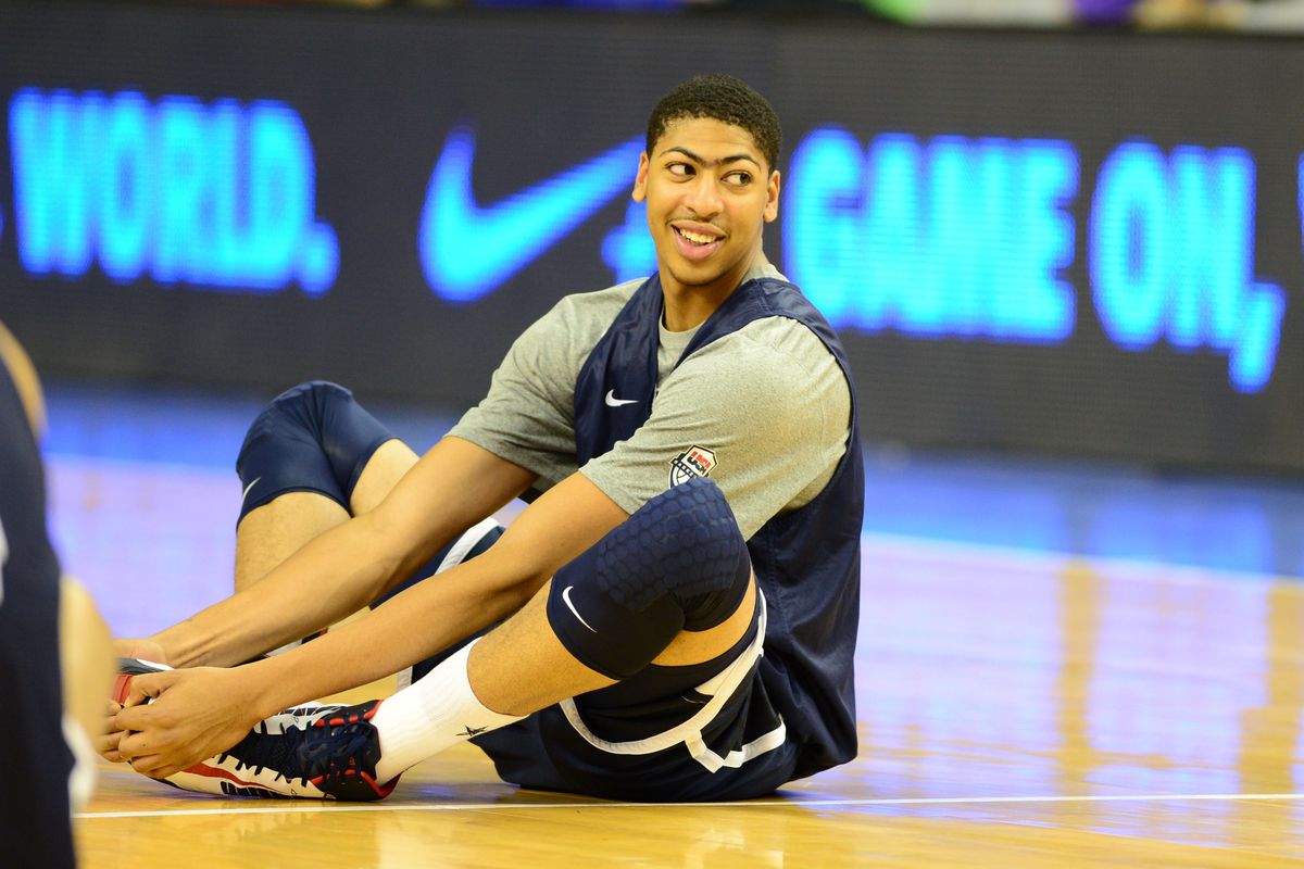 Jul 21, 2012, Barcelona, SPAIN; USA player Anthony Davis (14) during practice in preparation for the 2012 London Olympic Games at Palau Sant Jordi. Mandatory Credit: Bob Donnan-US PRESSWIRE