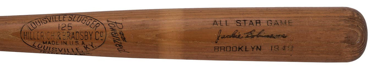 Jackie Robinson’s 1949 All-Star Game bat sold for $1.08 million.