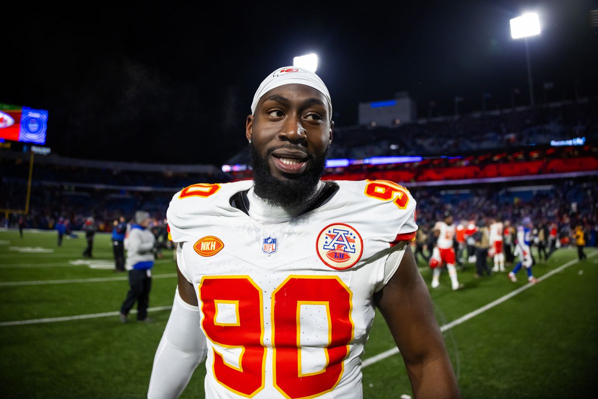Kansas City Chiefs defensive end Charles Omenihu against the Buffalo Bills in the 2024 AFC divisional round game at Highmark Stadium.&nbsp;
