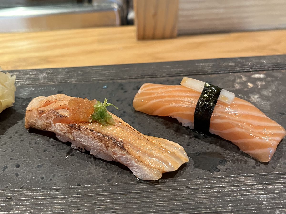 Two pieces of nigiri.