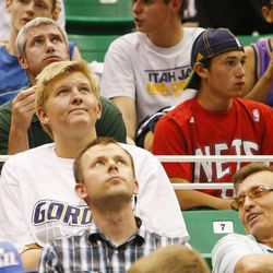 Utah Jazz fans attend the team's 2013 NBA draft party at EnergySolutions Arena on Thursday, June 27, 2013.