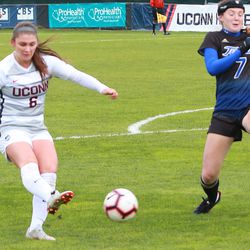 The Tulsa Golden Hurricane take on the UConn Huskies in a women’s college soccer game at Morrone Stadium in Storrs, CT on October 21, 2018.