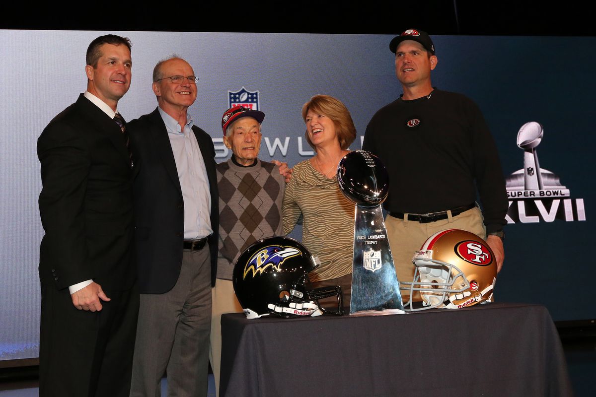 The Harbaugh family on the eve of a very bad day.