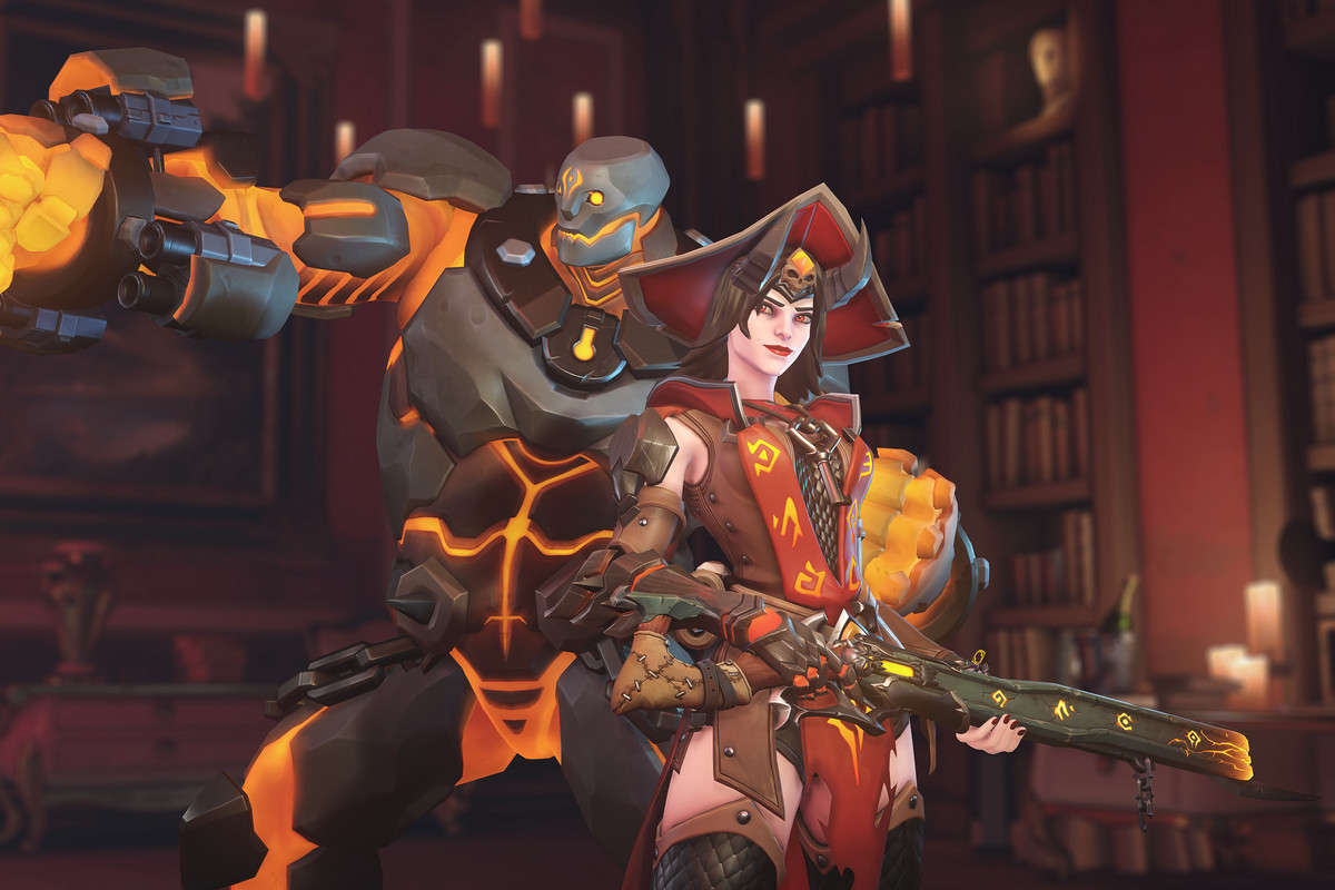 Ashe and BOB in Halloween Overwatch skins