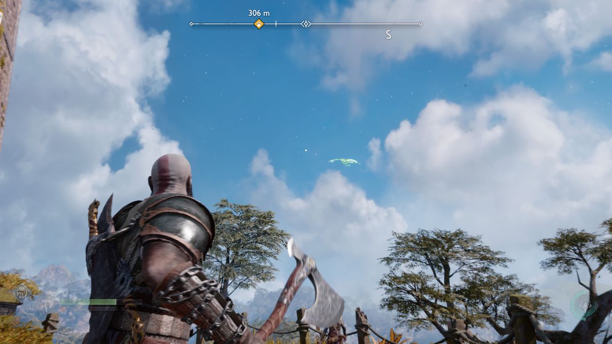 Kratos takes aim at one of Odin’s Ravens