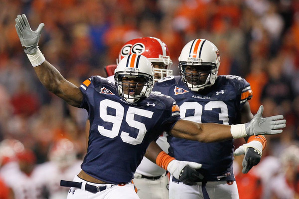 Could Auburn's Dee Ford (95) be a darkhorse candidate for the Cowboys?