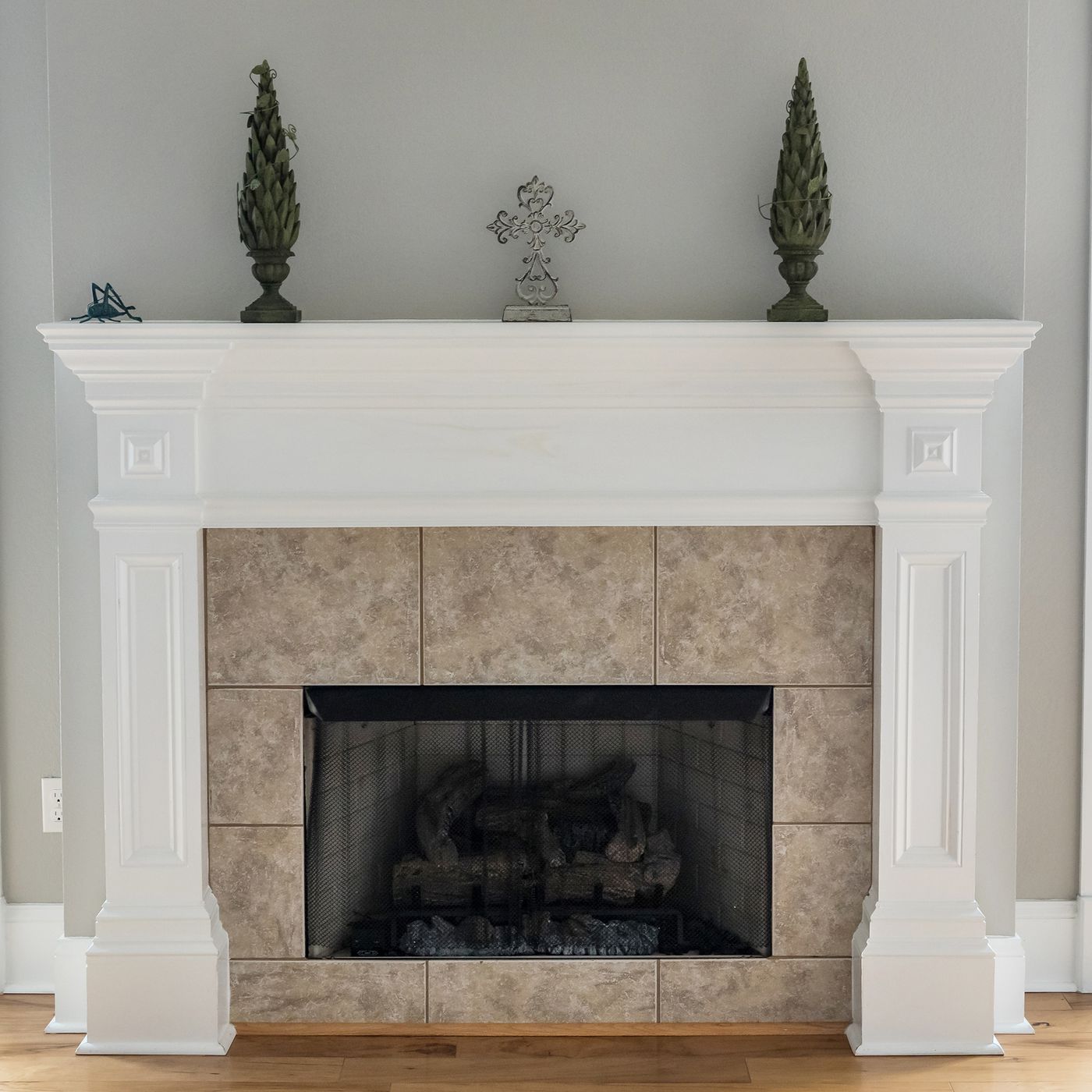 Grey Fire Storage Surround Wooden Fireplace Lounge Mantlepiece New 