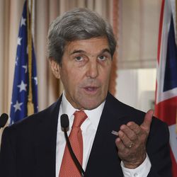 U.S. Secretary of State John Kerry speaks during a press conference with New Zealand Prime Minister John Key at Premier House in Wellington, New Zealand Sunday, Nov. 13, 2016. The United States has agreed to resettle an unspecified number of refugees languishing in Pacific island camps in a deal that is expected to inspire more asylum seekers to attempt to reach Australia by boat, officials said on Sunday. U.S. Secretary of State Kerry confirmed that the United States had "agreed to consider referrals" from the United Nations refugee agency on Australia's refugees. 