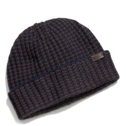 <a href="http://f.curbed.cc/f/Coach_SP_121113_hat">Cashmere striped knit hat in navy</a>, $128